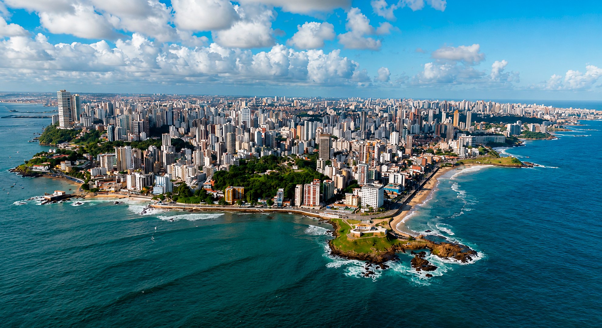 Vista aérea da Barra, Salvador